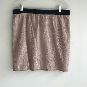 Ann Taylor Loft Taupe Lace Short Skirt Like New